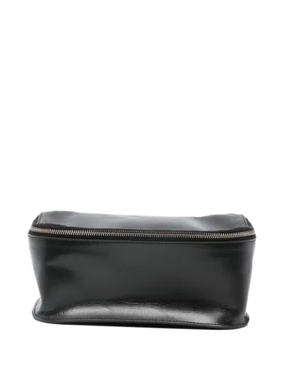 Rick Owens Leather Beauty-case In Black