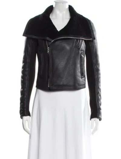 Pre-owned Rick Owens Leather Biker Jacket In Black