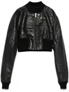 Rick Owens Long-sleeved Leather Jacket In Black