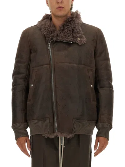 RICK OWENS LEATHER BOMBER JACKET