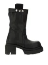 Rick Owens Block Heel Mid-calf Leather Boots In Black