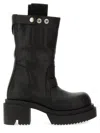 Rick Owens Block Heel Mid-calf Leather Boots In Black