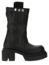 Rick Owens Block Heel Mid-calf Leather Boots In Black