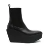 Rick Owens Black Concordians Sliver Platform Beatle Chelsea Boots