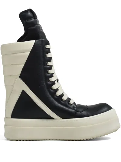 Rick Owens Leather Boots In Black