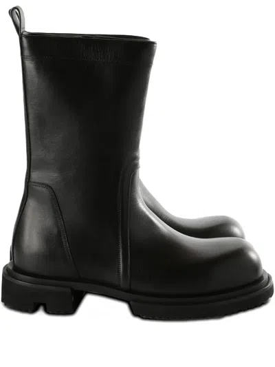 Rick Owens Leather Boots In Black