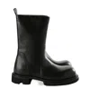 Rick Owens Leather Boots In Black