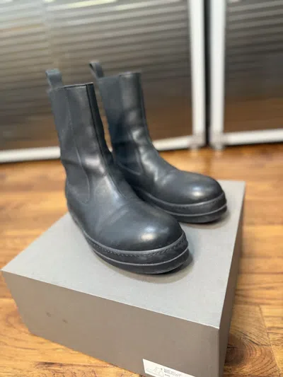 Pre-owned Rick Owens Leather Boots In Black