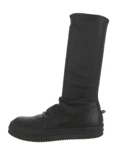 Pre-owned Rick Owens Leather Boots In Black
