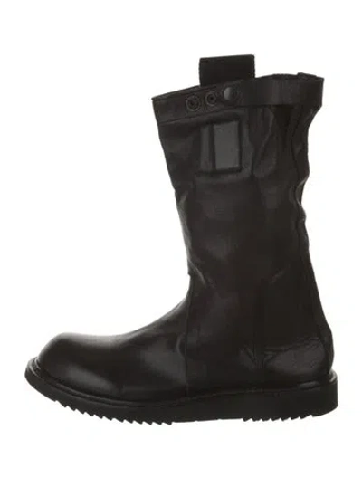Pre-owned Rick Owens Leather Boots In Black