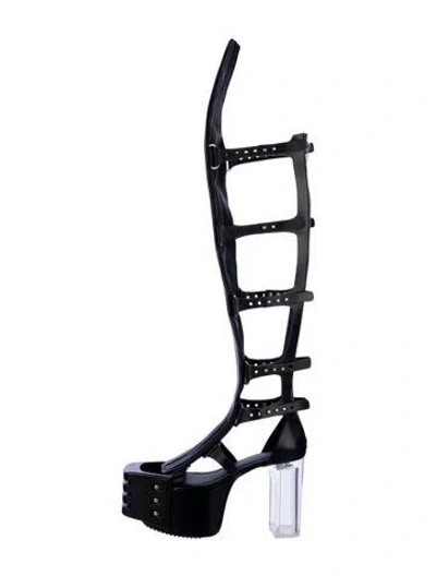 Pre-owned Rick Owens Leather Boots In Black