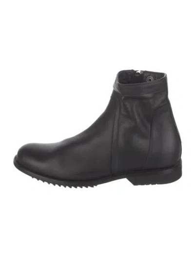 Pre-owned Rick Owens Leather Boots In Black