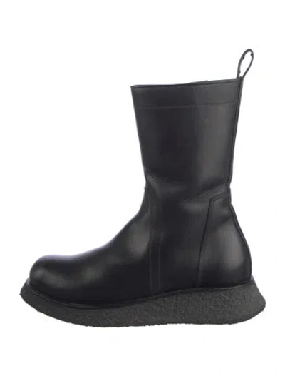 Pre-owned Rick Owens Leather Boots In Black