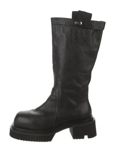 Pre-owned Rick Owens Leather Boots In Black