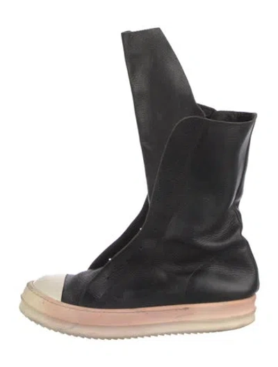 Pre-owned Rick Owens Leather Boots In Black
