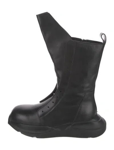 Pre-owned Rick Owens Leather Boots In Black