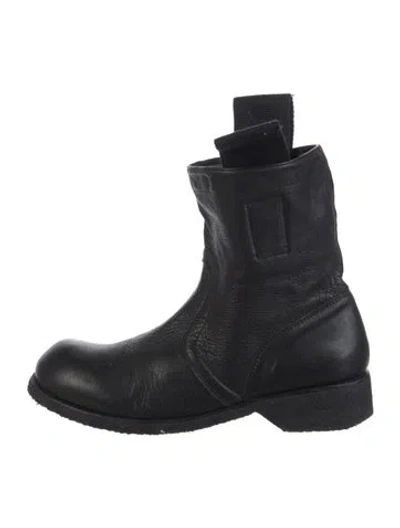 Pre-owned Rick Owens Leather Boots In Black