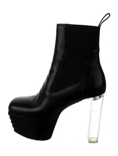 Pre-owned Rick Owens Leather Boots In Black