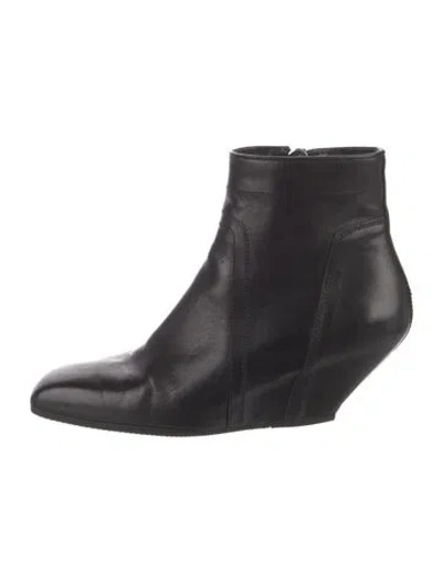 Pre-owned Rick Owens Leather Boots In Black