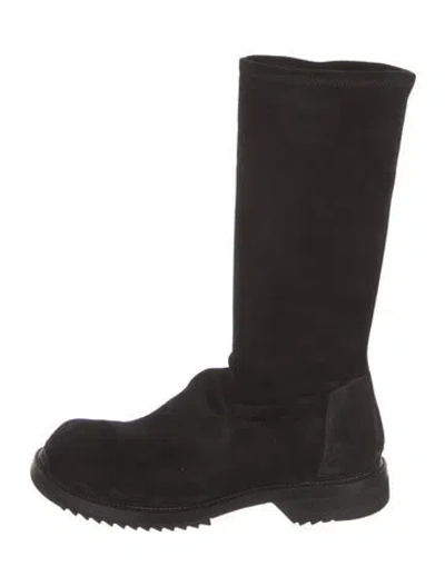 Pre-owned Rick Owens Leather Boots In Black