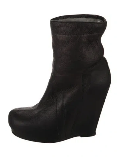 Pre-owned Rick Owens Leather Boots In Black
