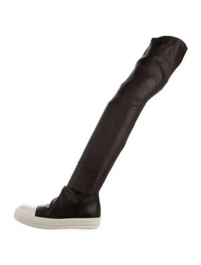 Pre-owned Rick Owens Leather Boots In Black
