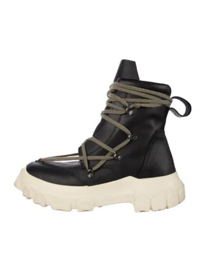 Pre-owned Rick Owens Leather Boots In Black