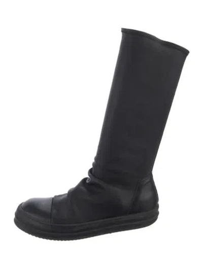 Pre-owned Rick Owens Leather Boots In Black