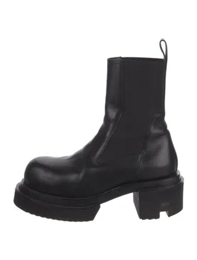 Pre-owned Rick Owens Leather Boots In Black