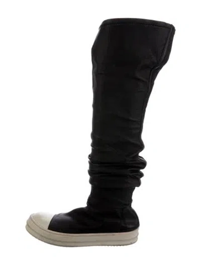 Pre-owned Rick Owens Leather Boots In Black