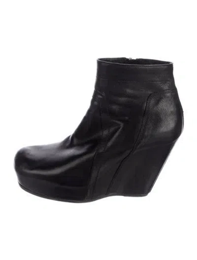 Pre-owned Rick Owens Leather Boots In Black