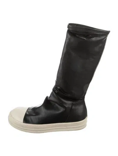 Pre-owned Rick Owens Leather Boots In Black