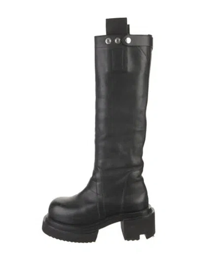 Pre-owned Rick Owens Leather Boots In Black