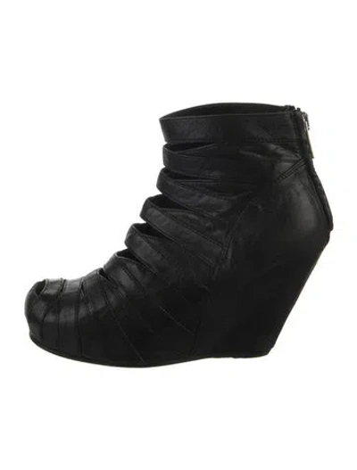 Pre-owned Rick Owens Leather Boots In Black