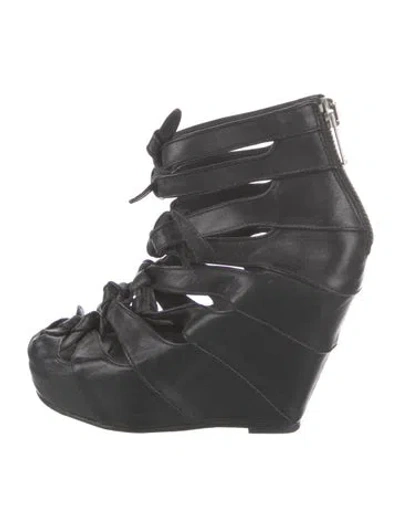 Pre-owned Rick Owens Leather Boots In Black