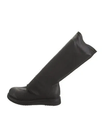 Pre-owned Rick Owens Leather Boots In Black