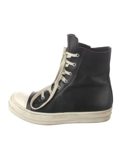 Pre-owned Rick Owens Leather Boots In Black