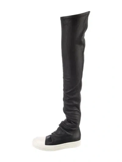 Pre-owned Rick Owens Leather Boots In Black