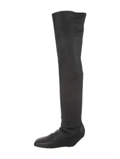 Pre-owned Rick Owens Leather Boots In Black