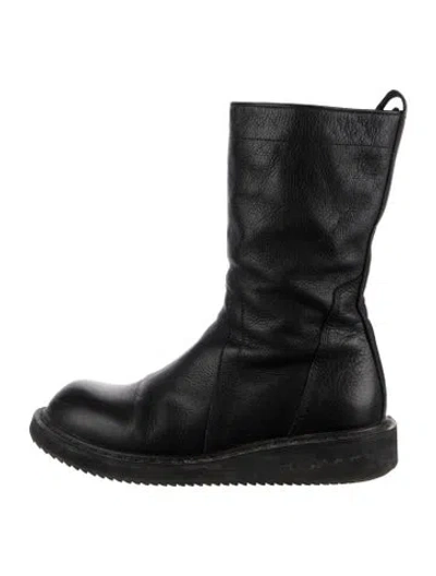 Pre-owned Rick Owens Leather Boots In Black