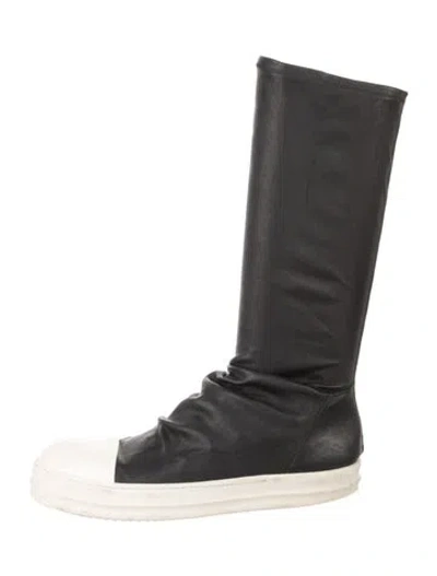 Pre-owned Rick Owens Leather Boots In Black