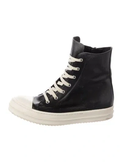 Pre-owned Rick Owens Leather Boots In Black