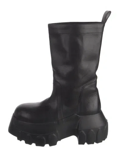 Pre-owned Rick Owens Leather Boots In Black