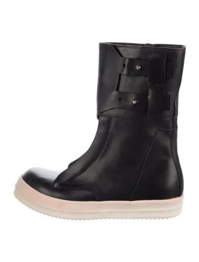 Pre-owned Rick Owens Leather Boots In Black