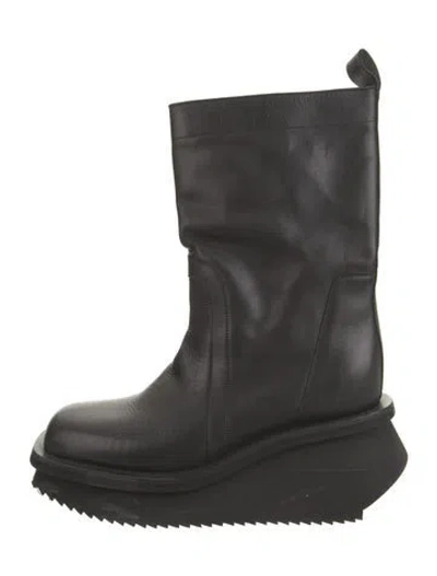 Pre-owned Rick Owens Leather Boots In Black