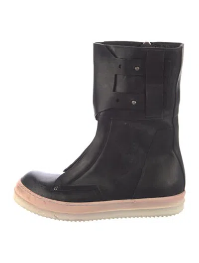 Pre-owned Rick Owens Leather Boots In Black