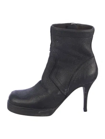Pre-owned Rick Owens Leather Boots In Blue
