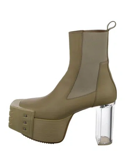 Pre-owned Rick Owens Leather Boots In Neutral