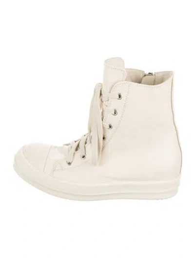 Pre-owned Rick Owens Leather Boots In Neutral