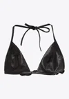 Rick Owens Leather Bra Top In Black